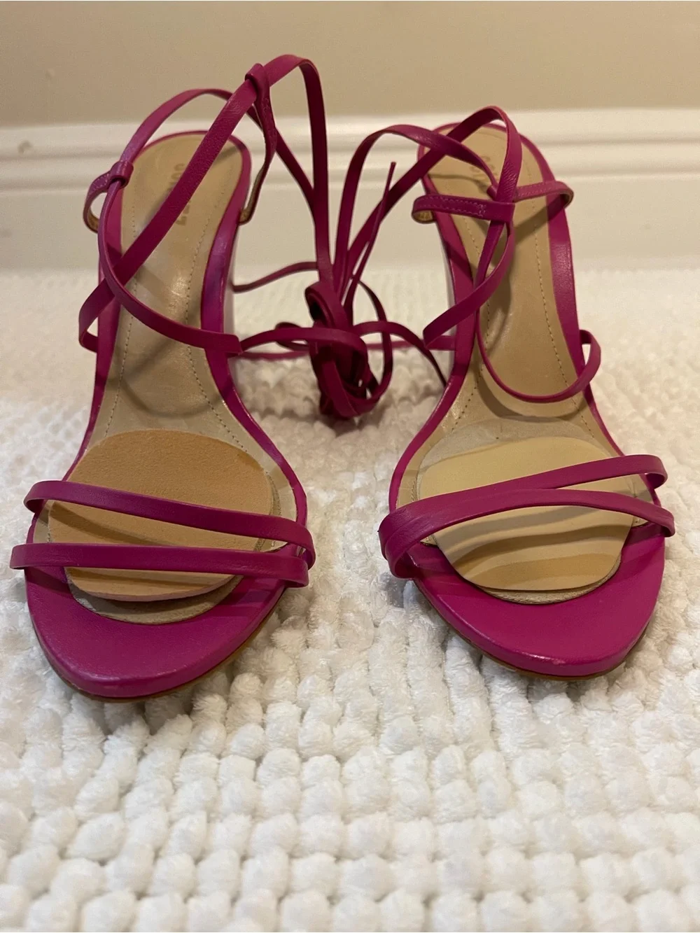 SCHUTZ Hot Pink Strappy Lace-Up Heels